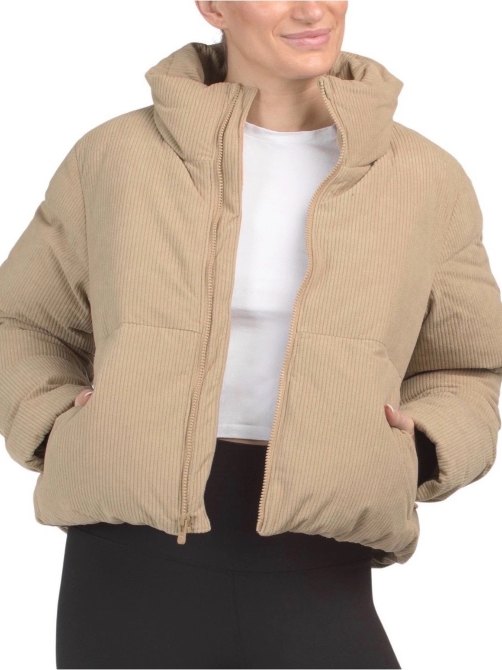 Under Armour Beige Corduroy Puffer Jacket women’s Large